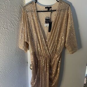 Diane Von Furstenberg Gold Sequin Dress